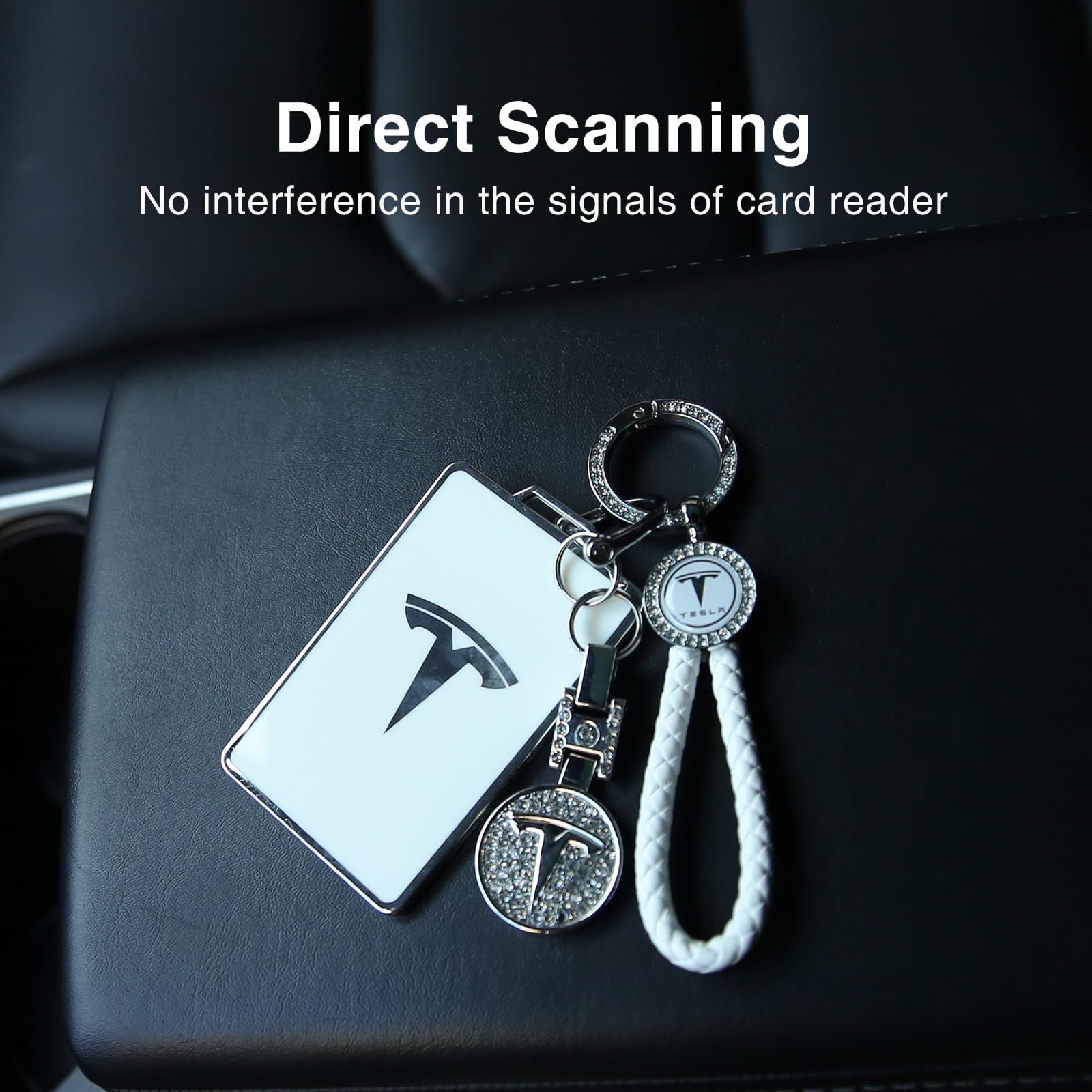 Tesheer Tesla key card holder crystal clear showcases card, durable.