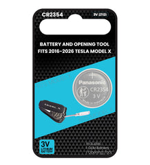 Tesla Gear Model X key fob battery CR2354 with opening tool for easy replacement