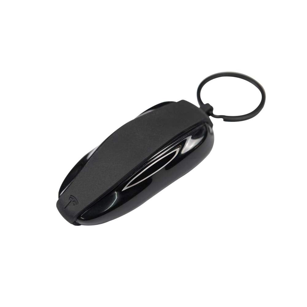 Tesla Gear silicone key fob cover close-up protecting Model S fob from scratches.