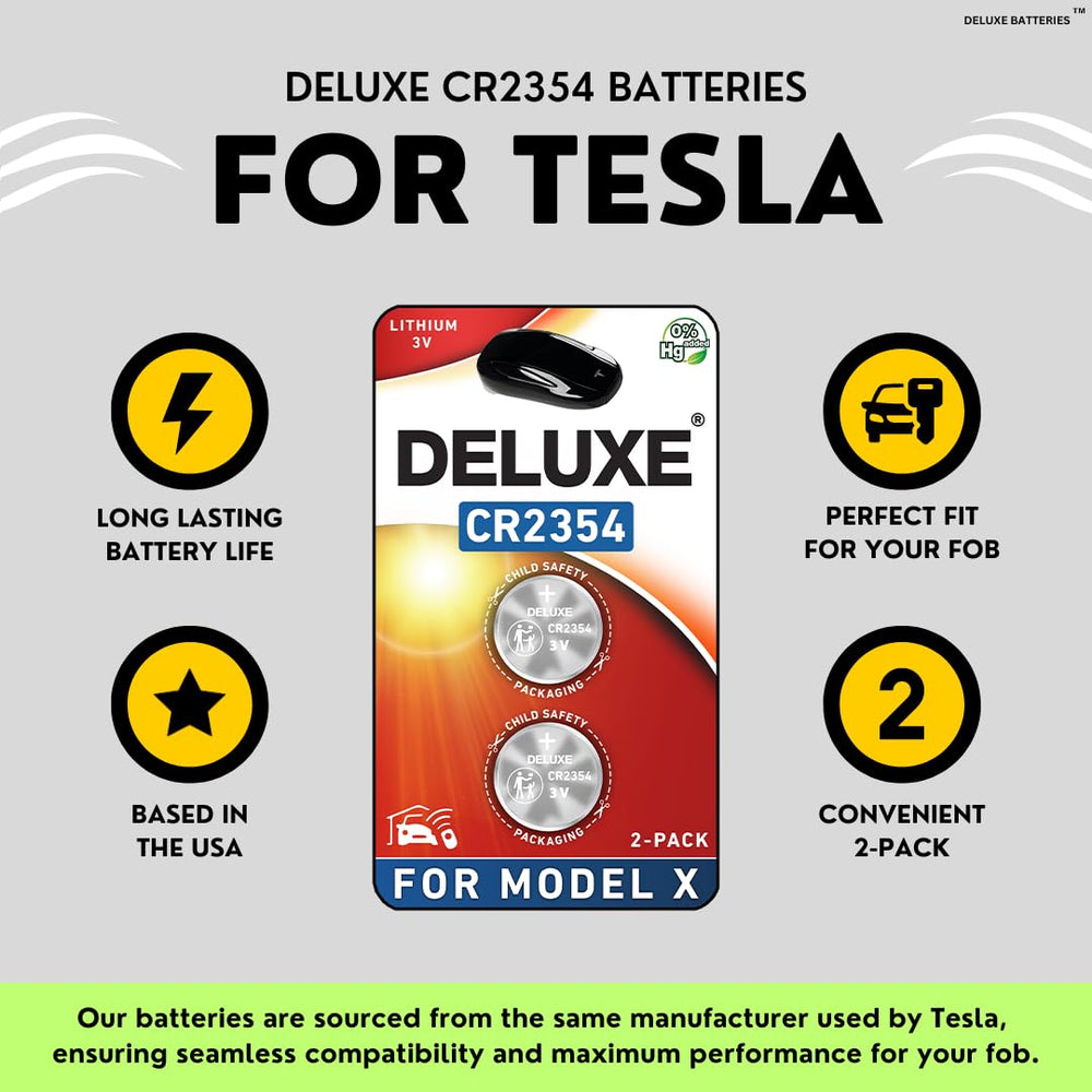 Tesla Model X Plaid key fob compatibility with Deluxe Batteries CR2354