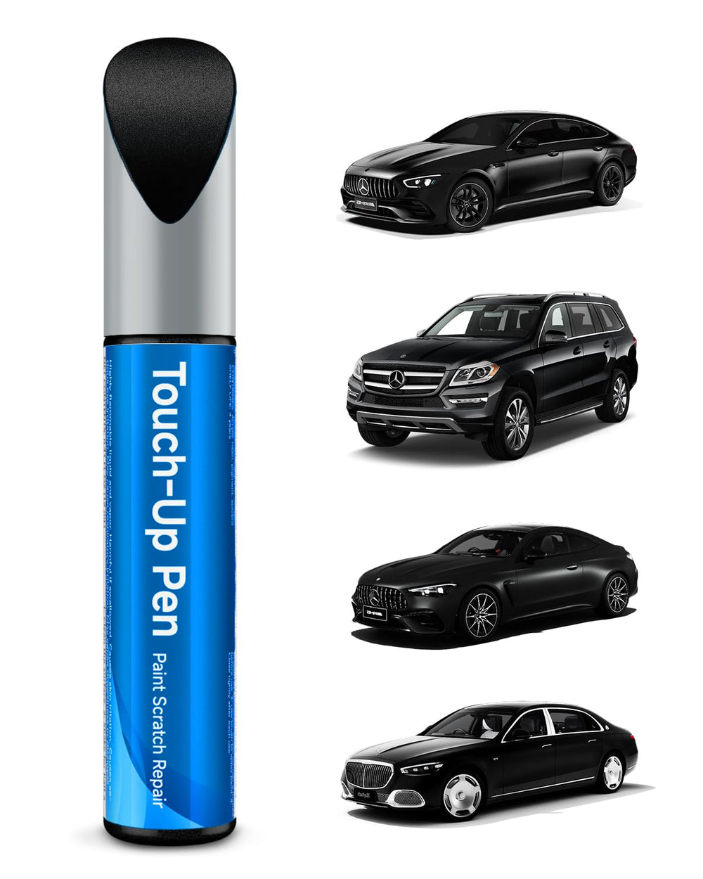 TESLAUNCH 040/9040 black pen cap showing exact color match for Mercedes-Benz.