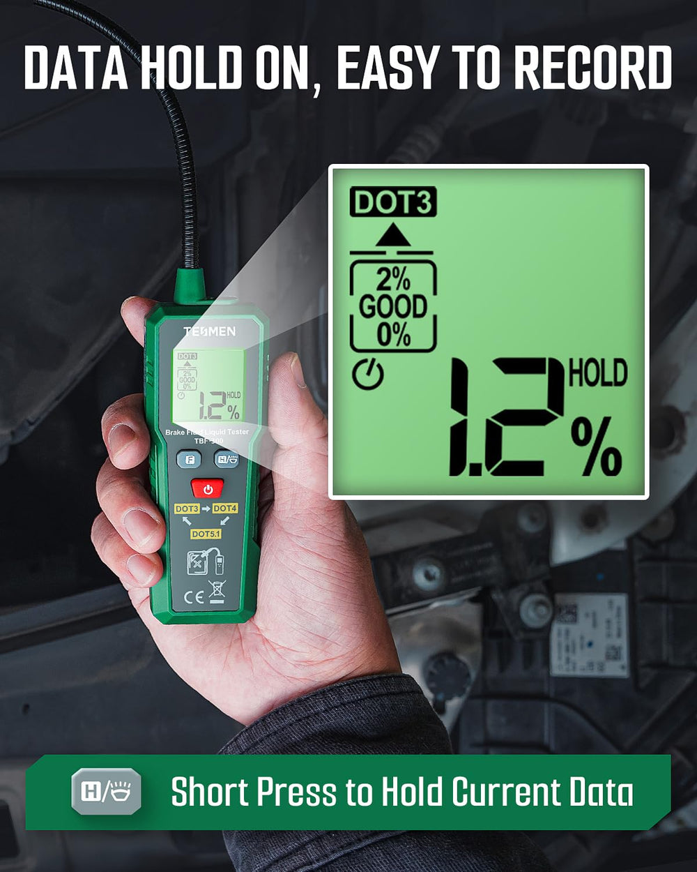 TESMEN TBF-300 large display highlights quick readings in busy garages