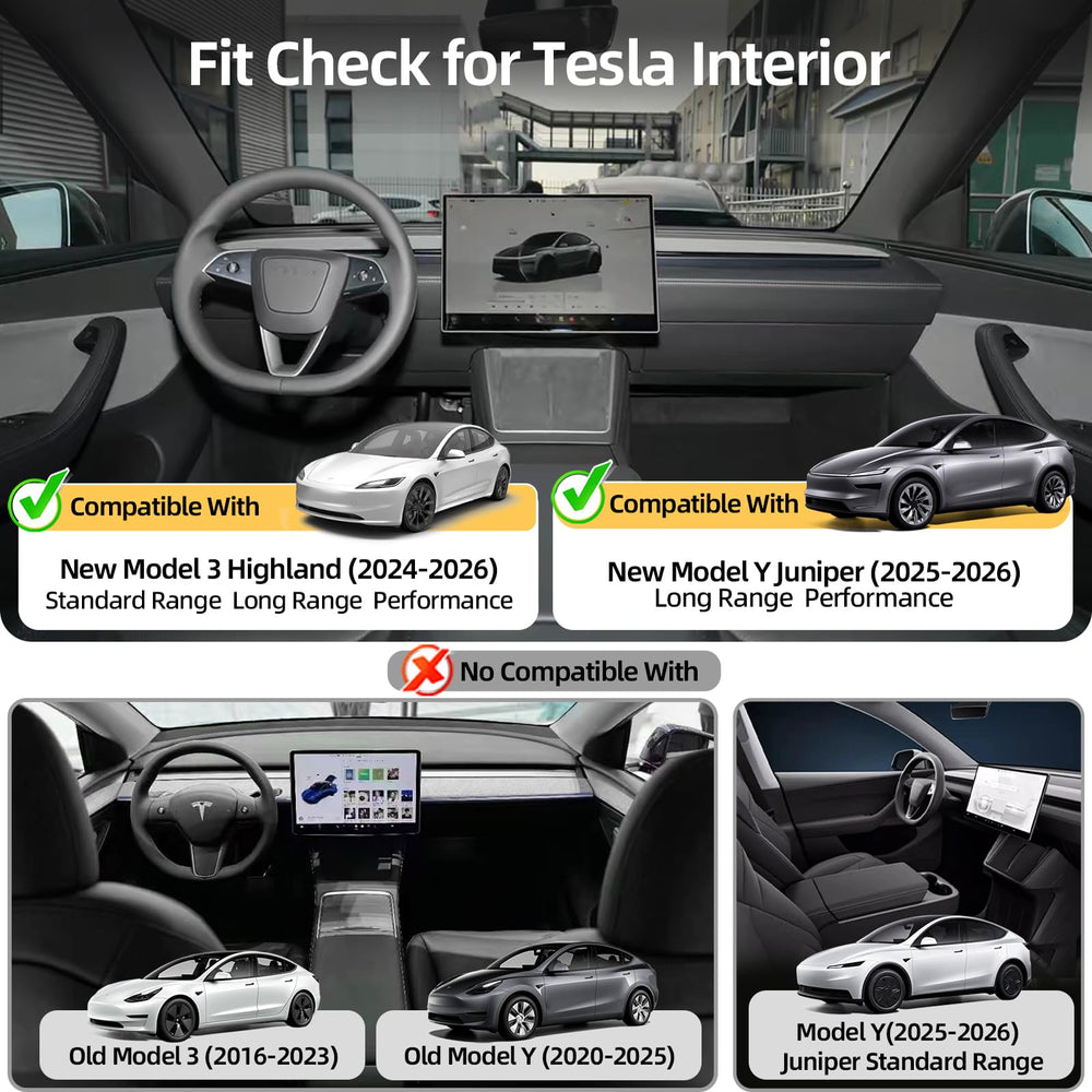 Tespace easy-clean design keeps Model 3 Highland interior tidy daily