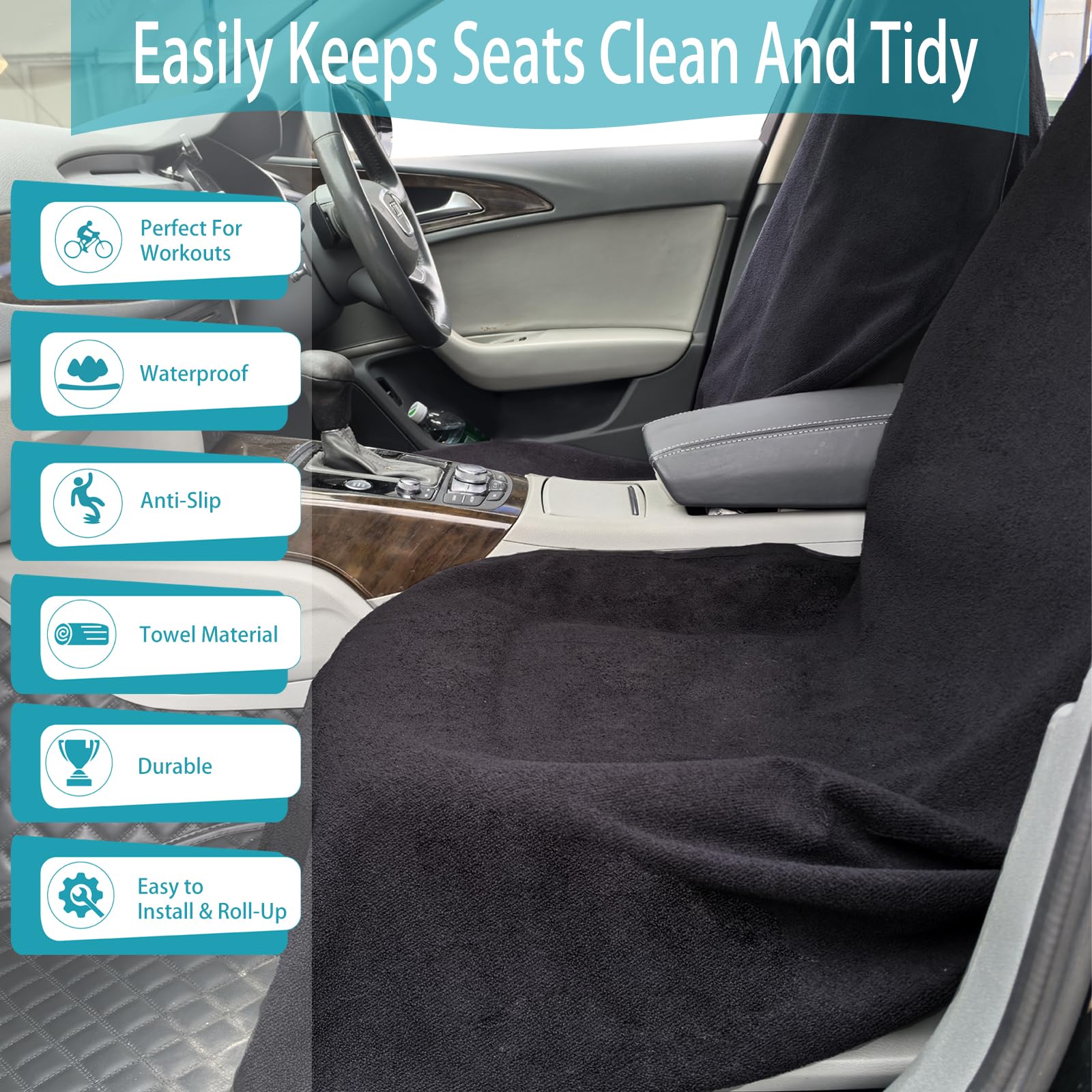 Teuaktty sweatproof seat protector keeps seats dry after workouts.