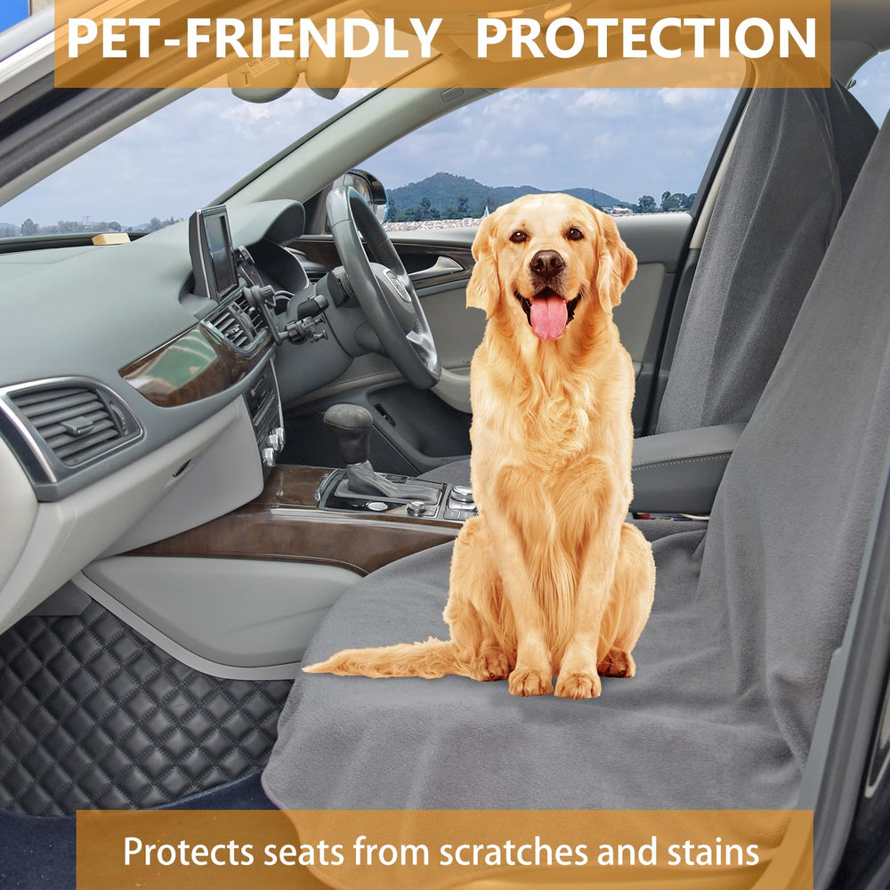 Teuaktty travel pet protector guards seats from muddy paw prints.