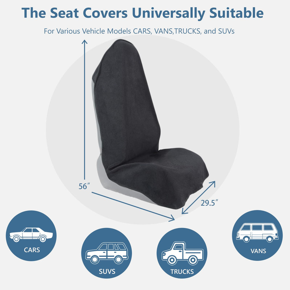 Teuaktty universal-fit towel seat cover with non-slip bottom stays in place during travel