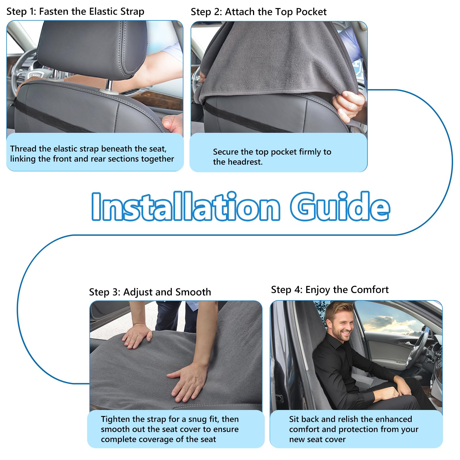 Teuaktty two-pack gray front seat covers for versatile vehicles.