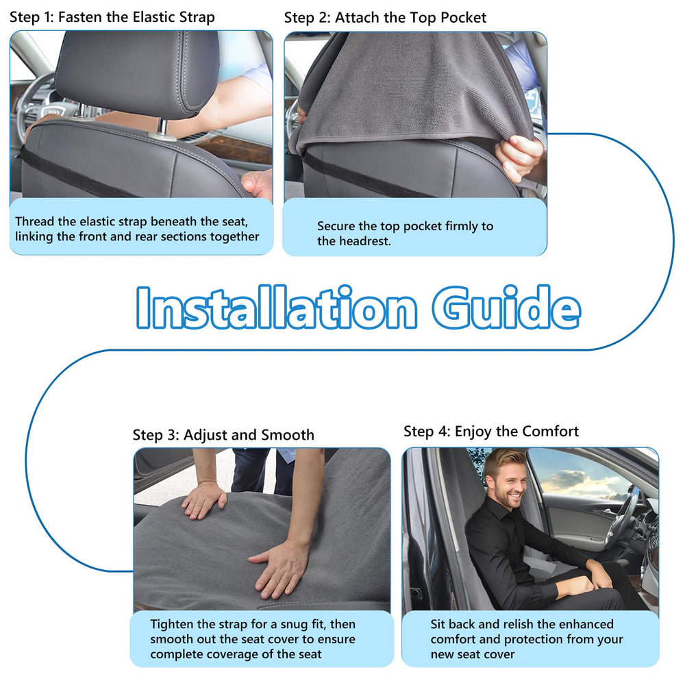 Teuaktty two-pack gray front seat covers for versatile vehicles.