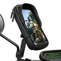 TEUEN motorcycle phone mount with 360° rotation for flexible viewing angles.