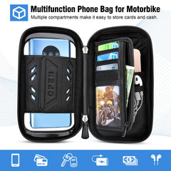 TEUEN phone mount sun visor minimizes screen reflections on sunny rides.