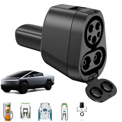 TEVCHARMOVE CCS1-to-Tesla adapter front view for easy station charging.