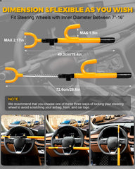 Tevlaphee yellow lock installed to help deter theft during parking.