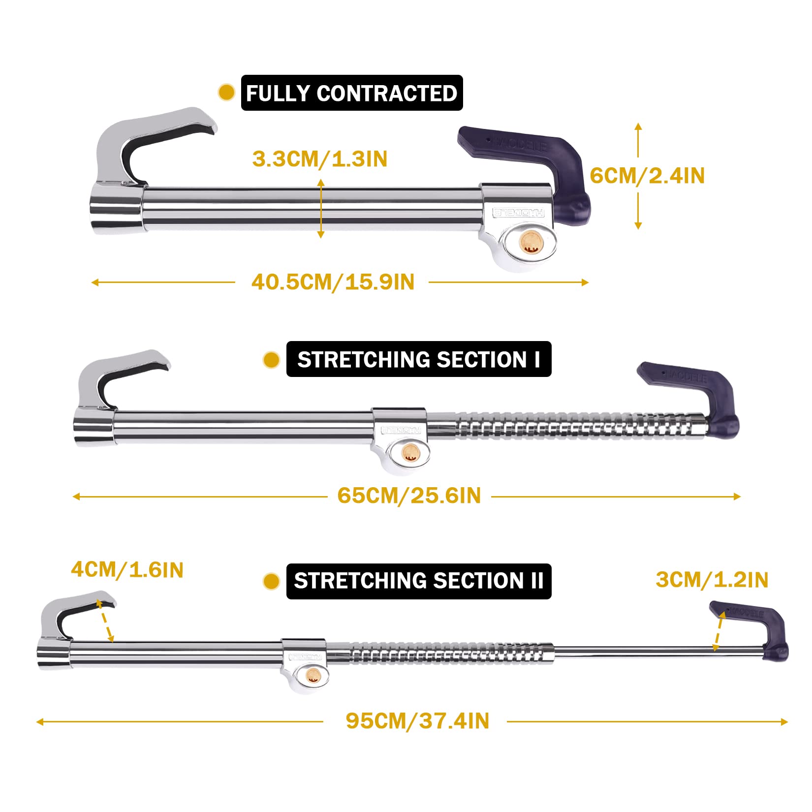 Tevlaphee steering wheel lock double-hook design strengthens security and quick securing