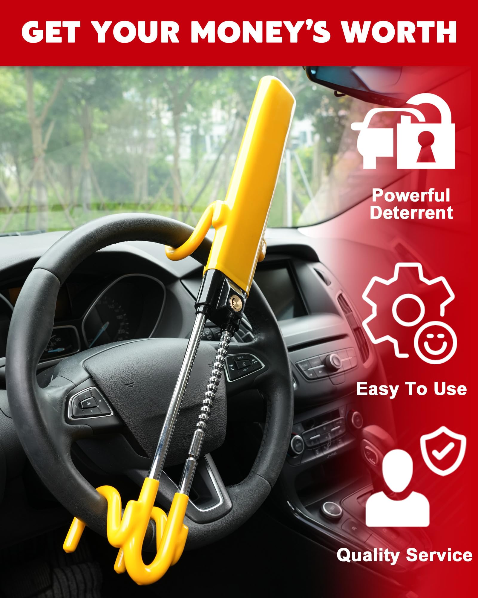 Easy install and removal; key-operated in seconds with Tevlaphee lock.