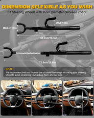 Tevlaphee steering wheel lock easy install enables quick setup.
