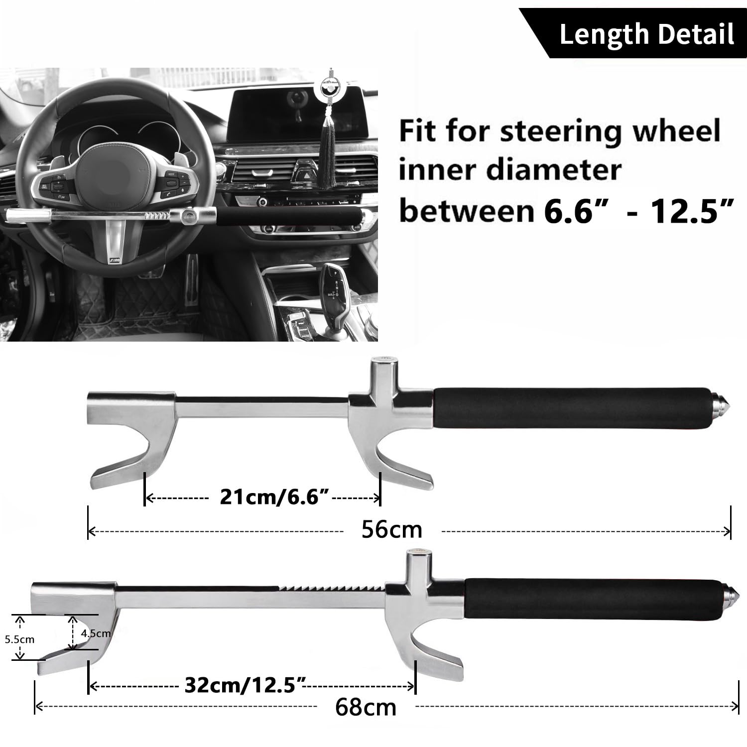 Tevlaphee lock in telescoping configuration, enabling quick 3-5 second installation.