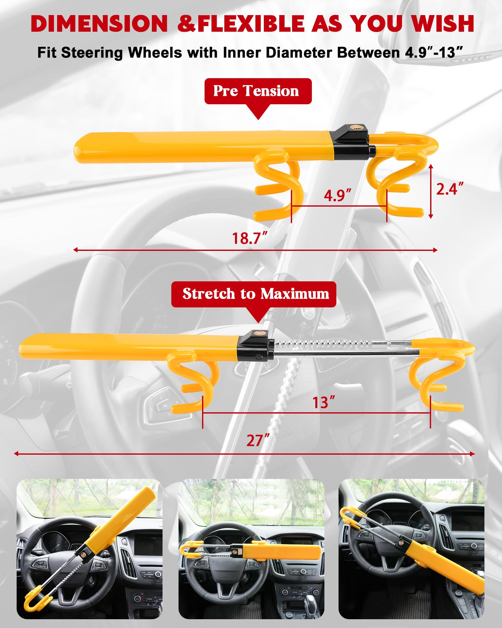 Tevlaphee lock featuring twin bars provides strong, reliable anti-theft protection.