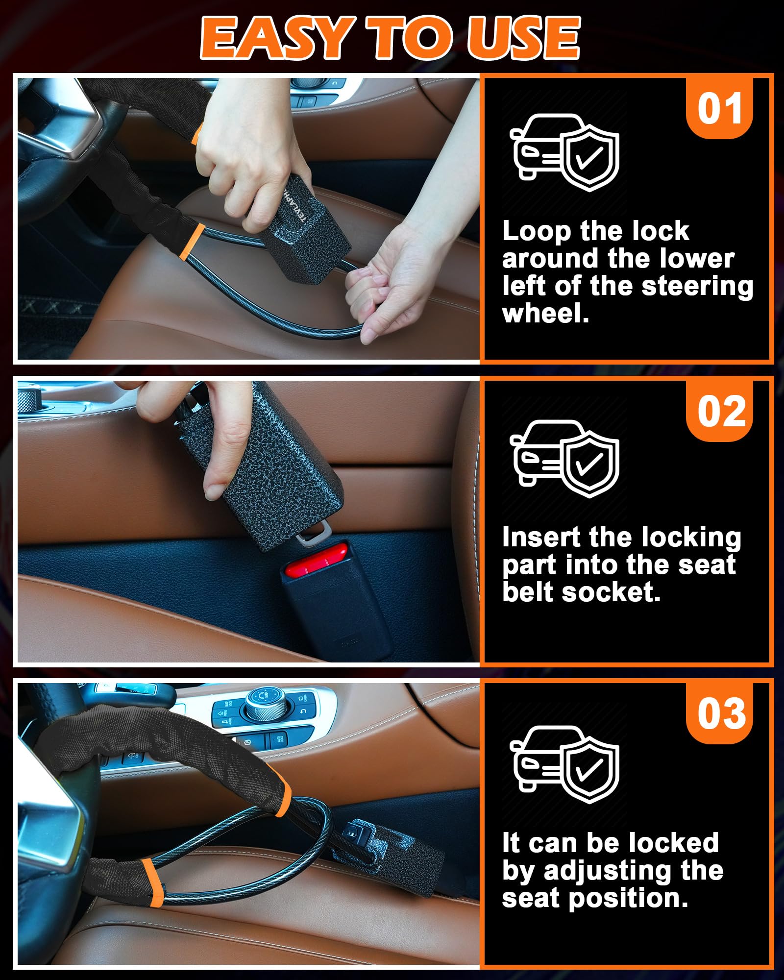 Tevlaphee visible deterrent design helps discourage thieves.