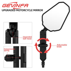 Tewgug ATV rear-view mirror with 8/10mm screws offers secure mounting.