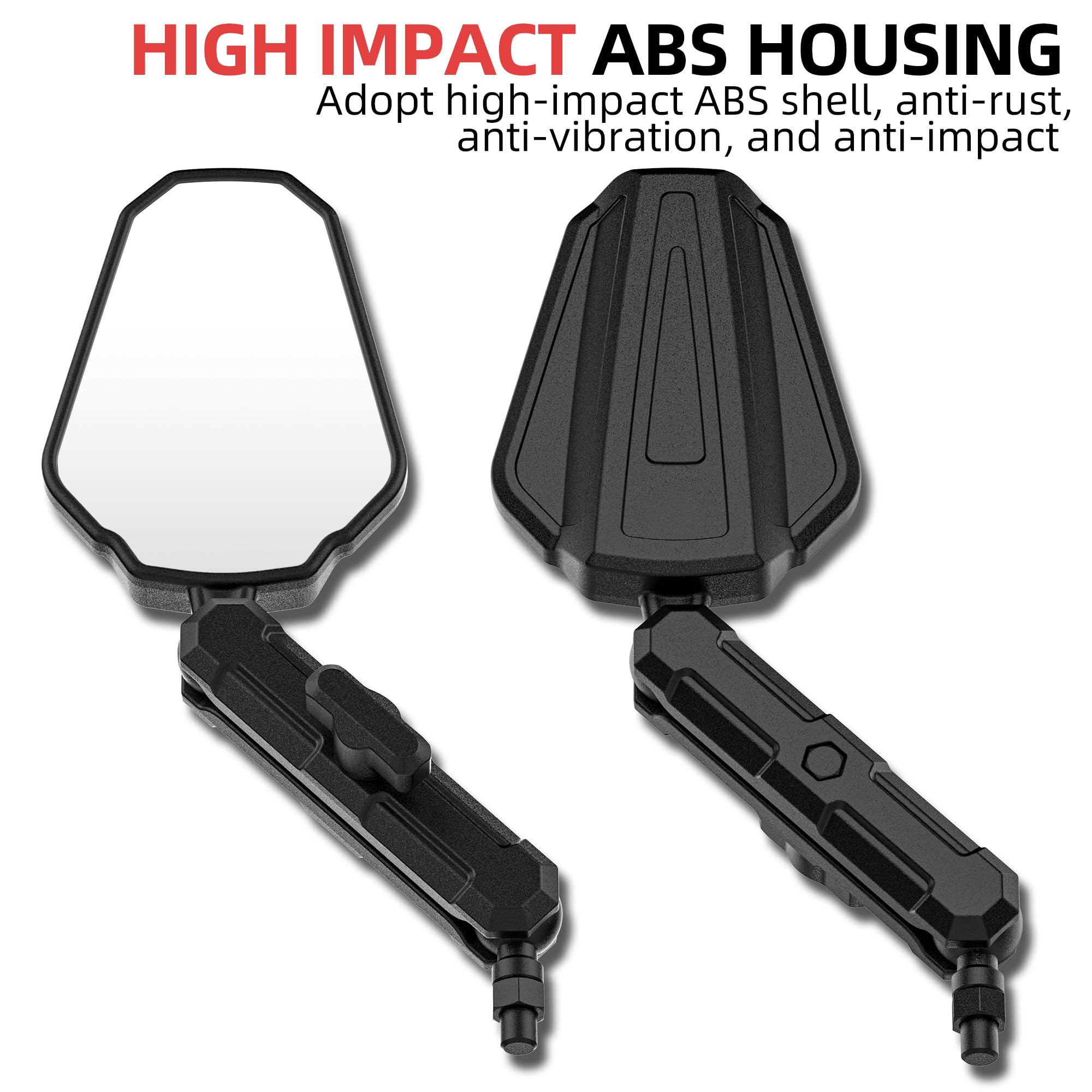 Tewgug dirt bike mirror is waterproof and rust-proof for all-weather use.