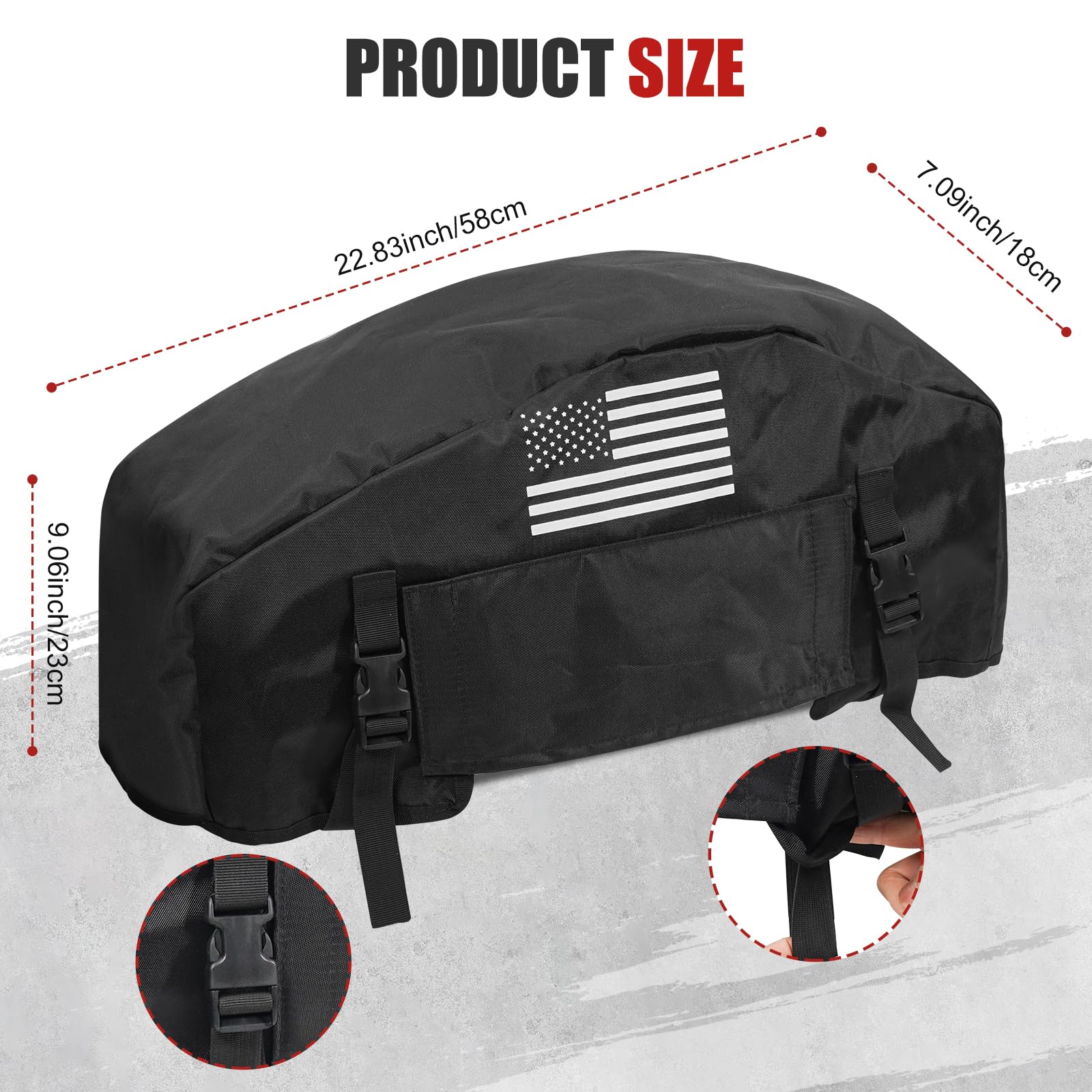 Tewgug GEVINFA winch cover waterproof front flap shields the winch