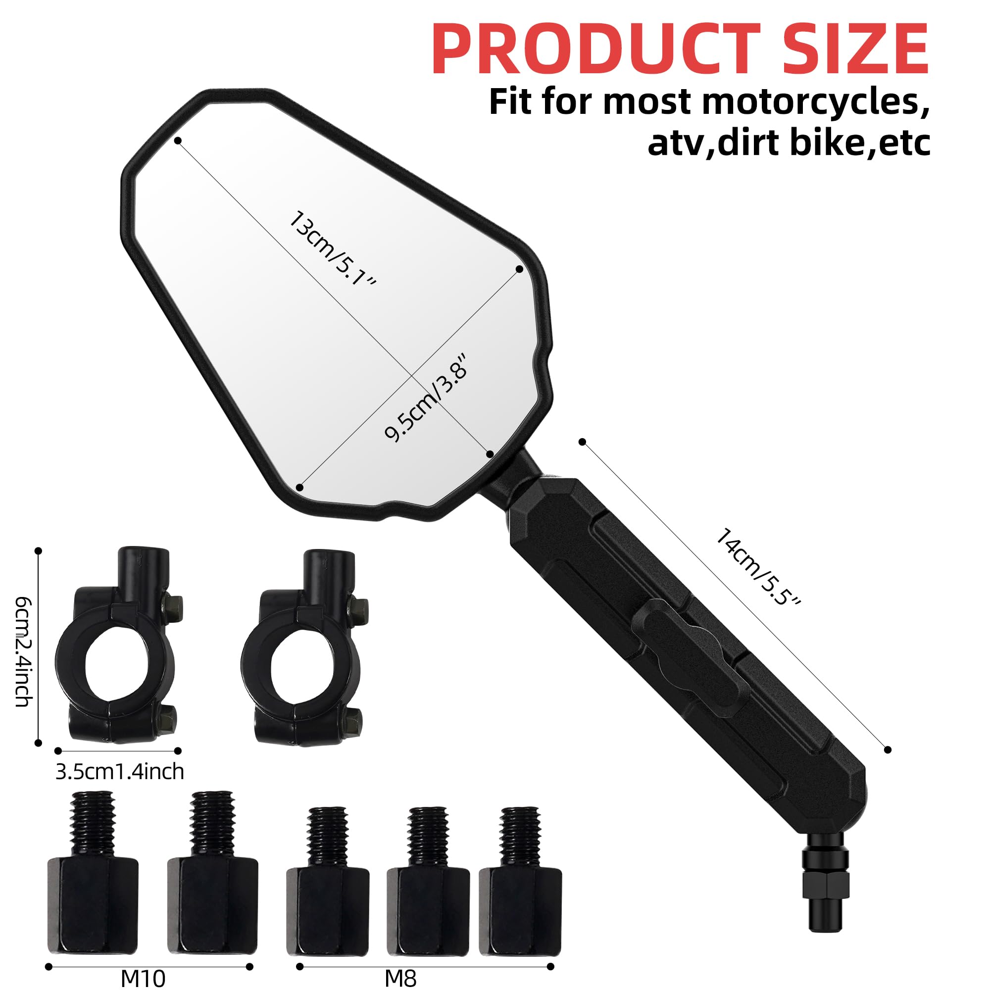 Tewgug handlebar mount for 7/8 inch bars enables easy angle adjustments.