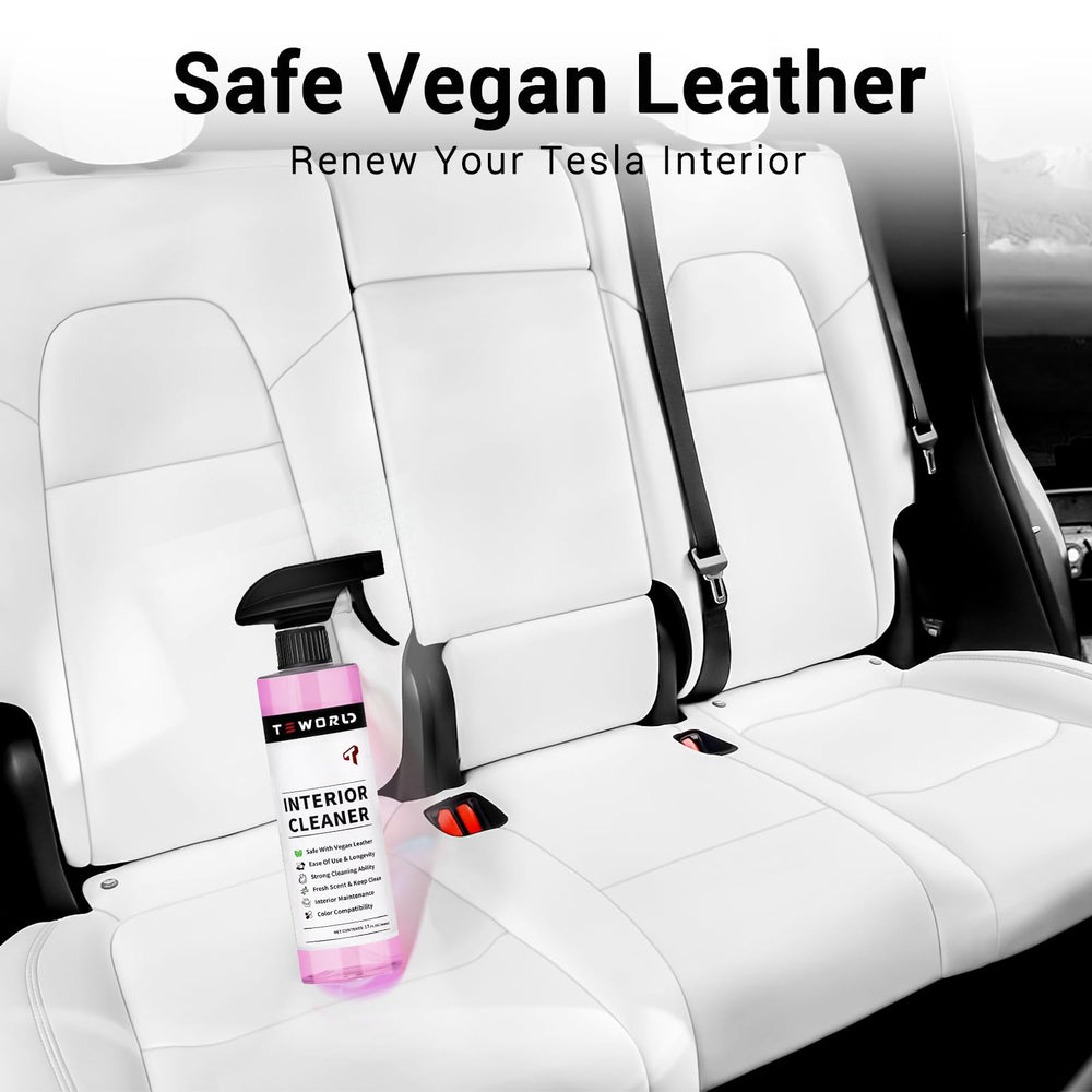 teworld Tesla vegan leather safe foam cleans gently to preserve texture and color.
