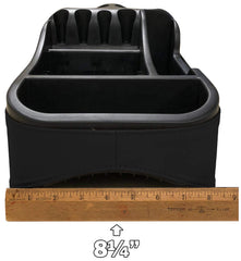 Texas Saddlebags Clutter Catcher open compartments keep cups and small items organized.