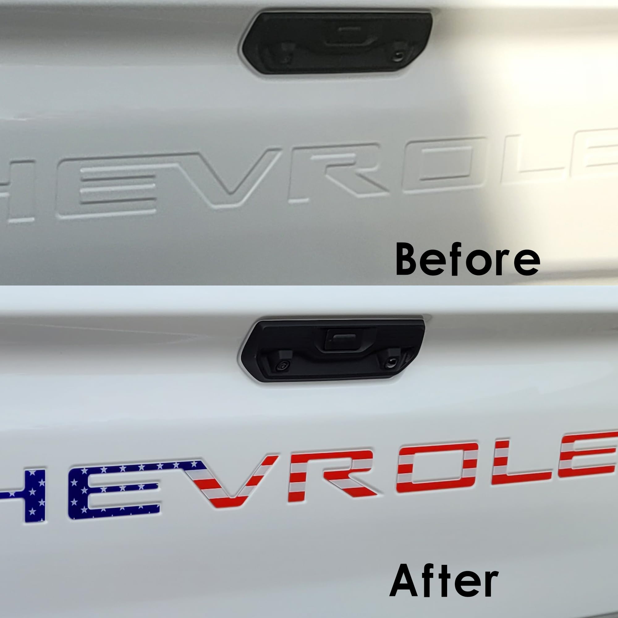 Texflic American flag insert with strong adhesive resists rain and car washes.