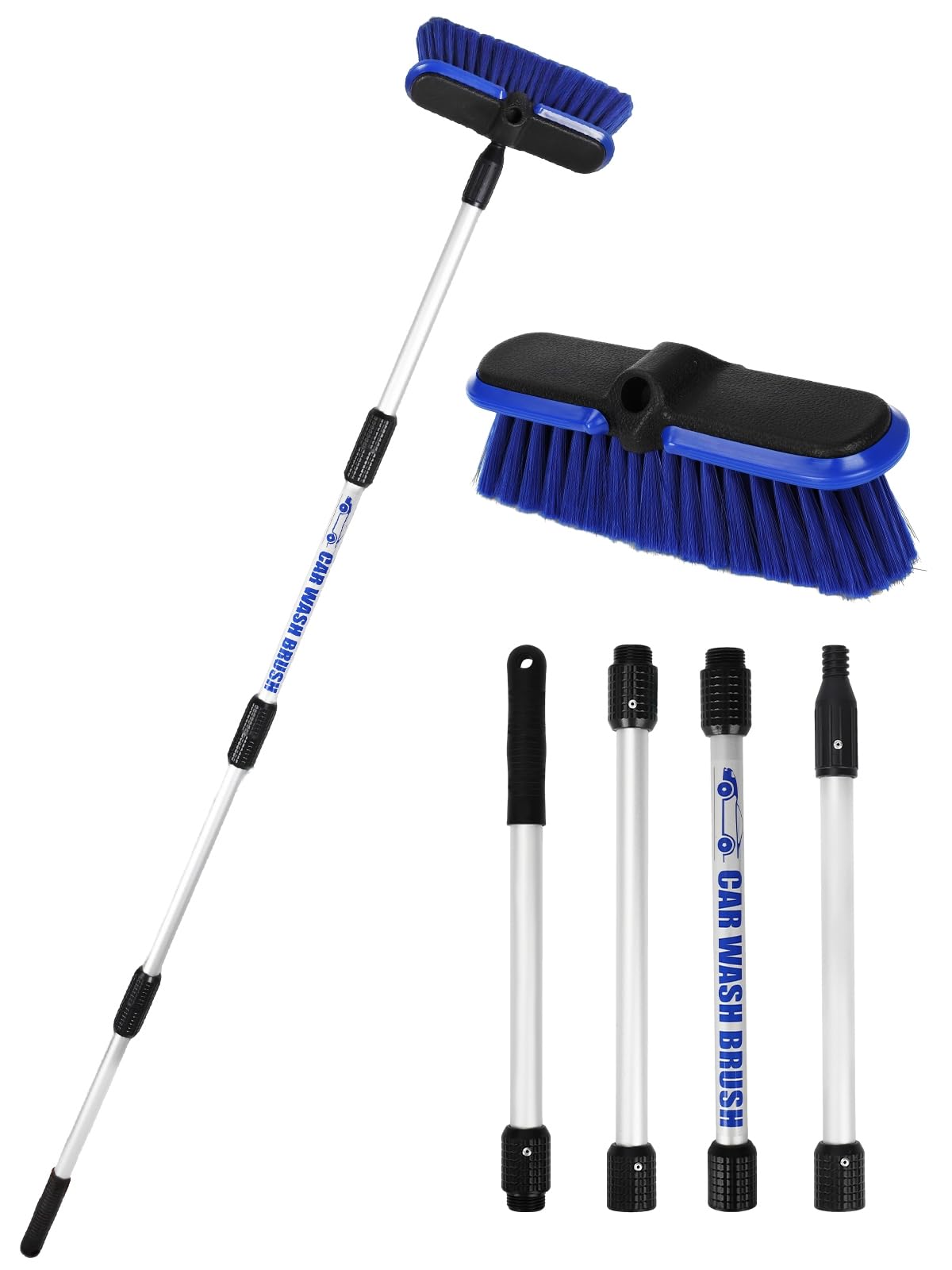 TEYOUAI car wash brush extended pole reaches tall vehicles for easy cleaning.