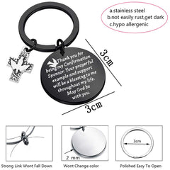TGBJE Christian faith keychain for Godparents, durable daily wear.