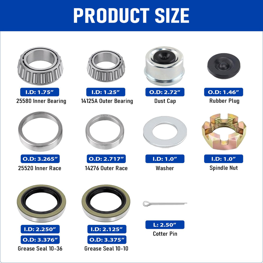 Tgkjmad 25580 inner bearing used for durable trailer axles
