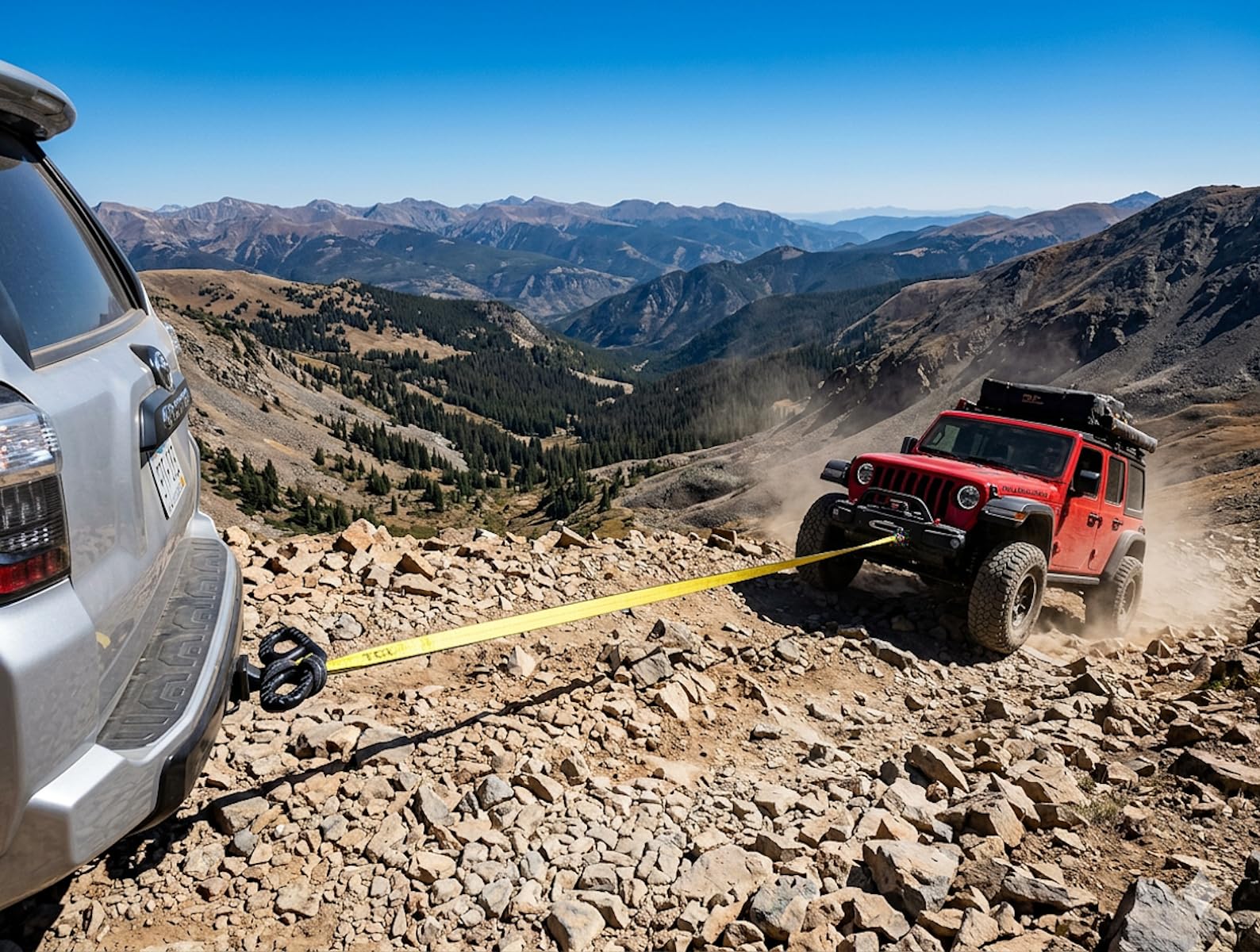 TGL UV-resistant polyester tow strap designed for outdoor use