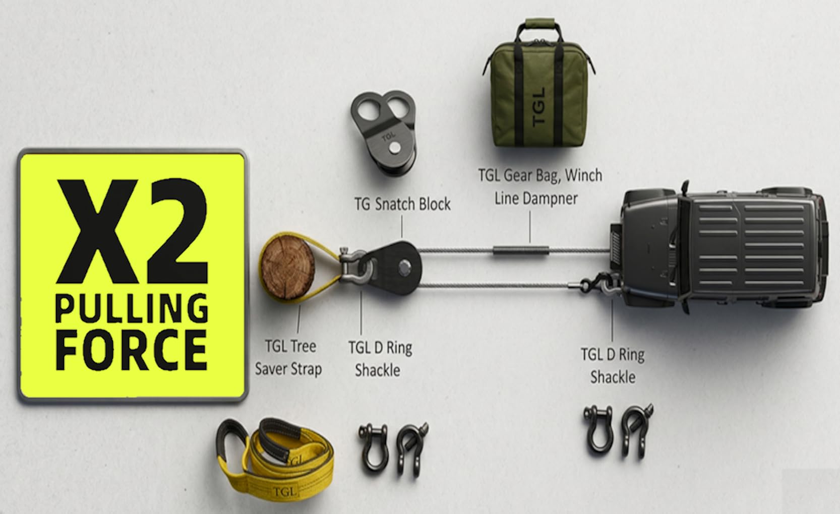 TGL tree saver strap reinforced loops prevent abrasion during connections