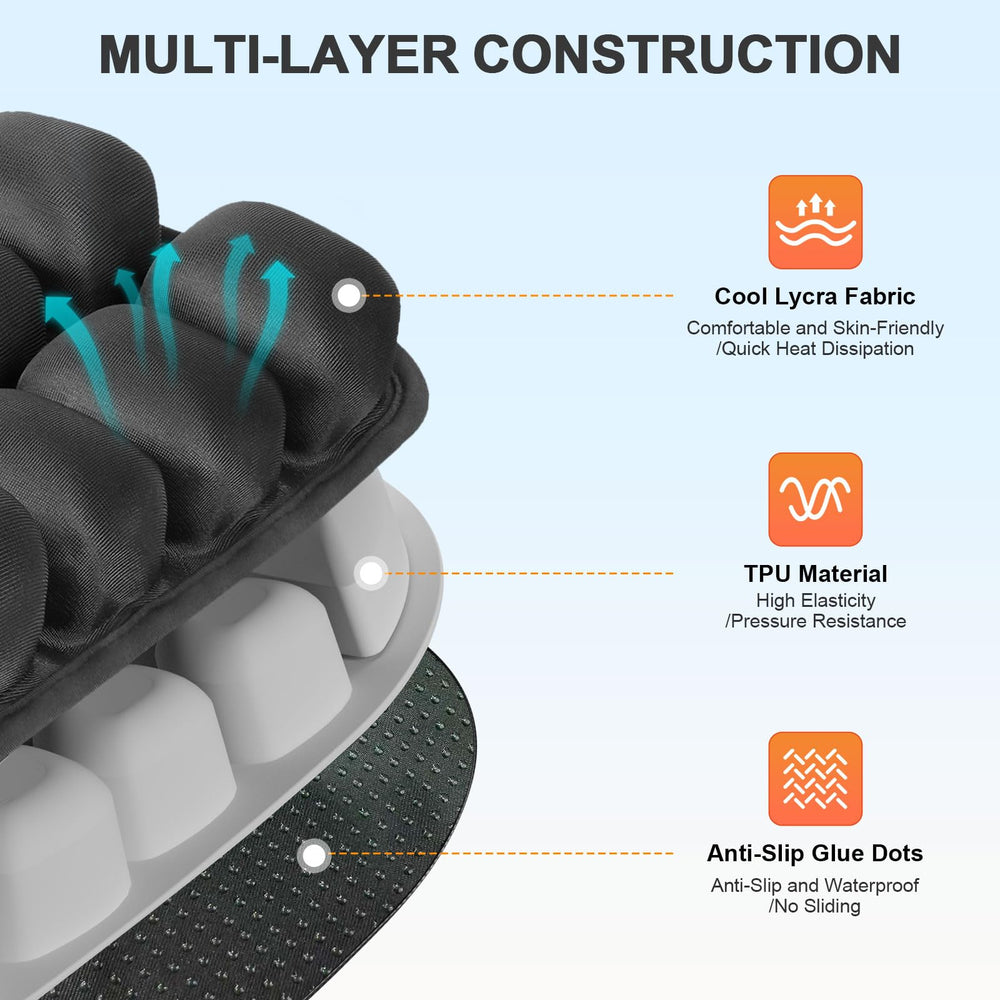 TgMatLamp cushion reinforced 34-airbag structure distributes pressure evenly.