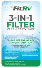 The Fit RV 0.2-micron filtration targets fine contaminants in RV water.