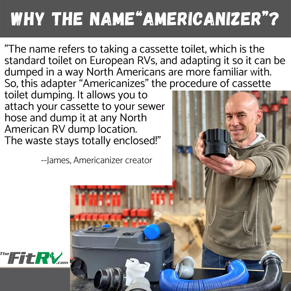 The Americanizer simplifies cleanup and storage after dumps.