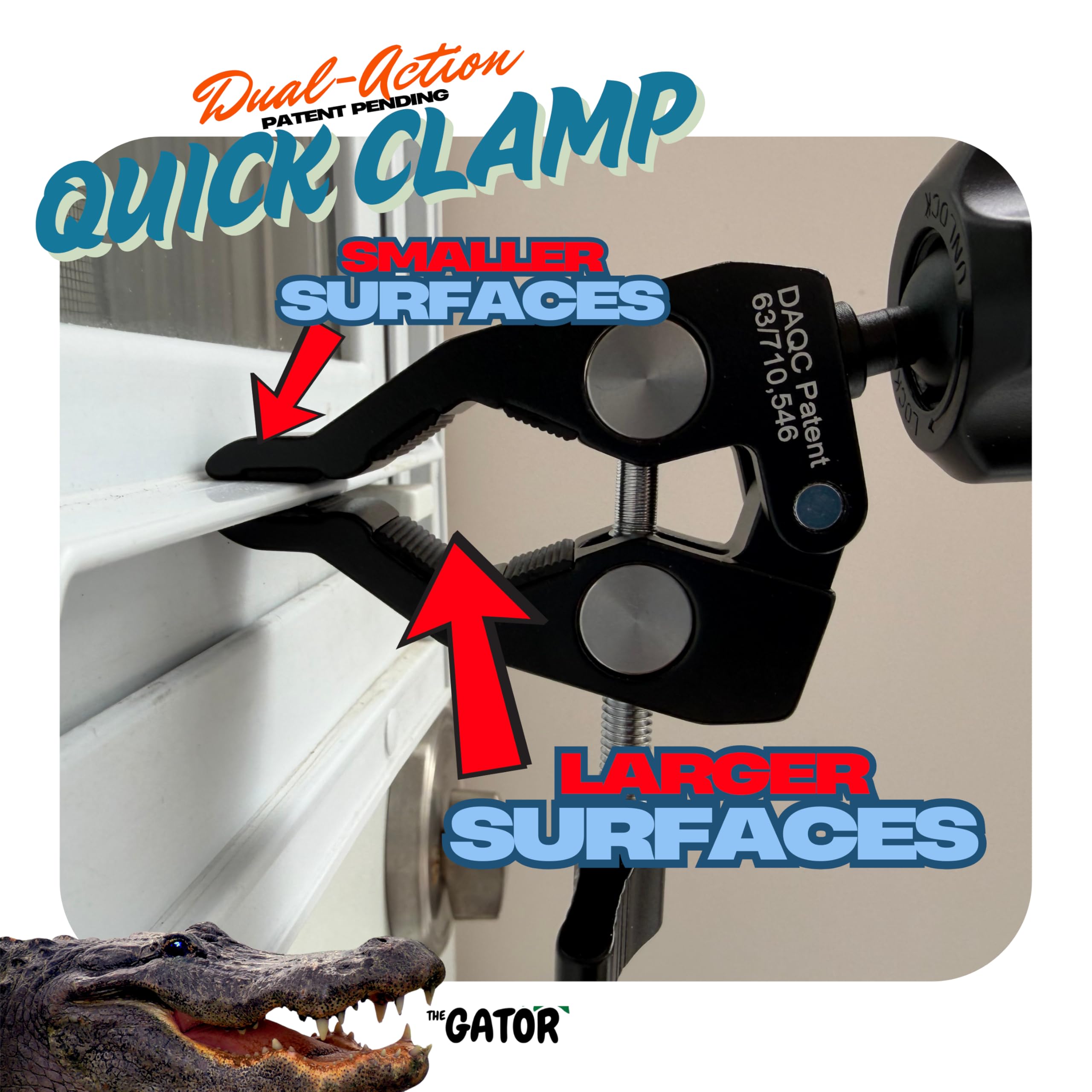 THE GATOR 3-year warranty covers the clamp and ball joint for peace of mind.
