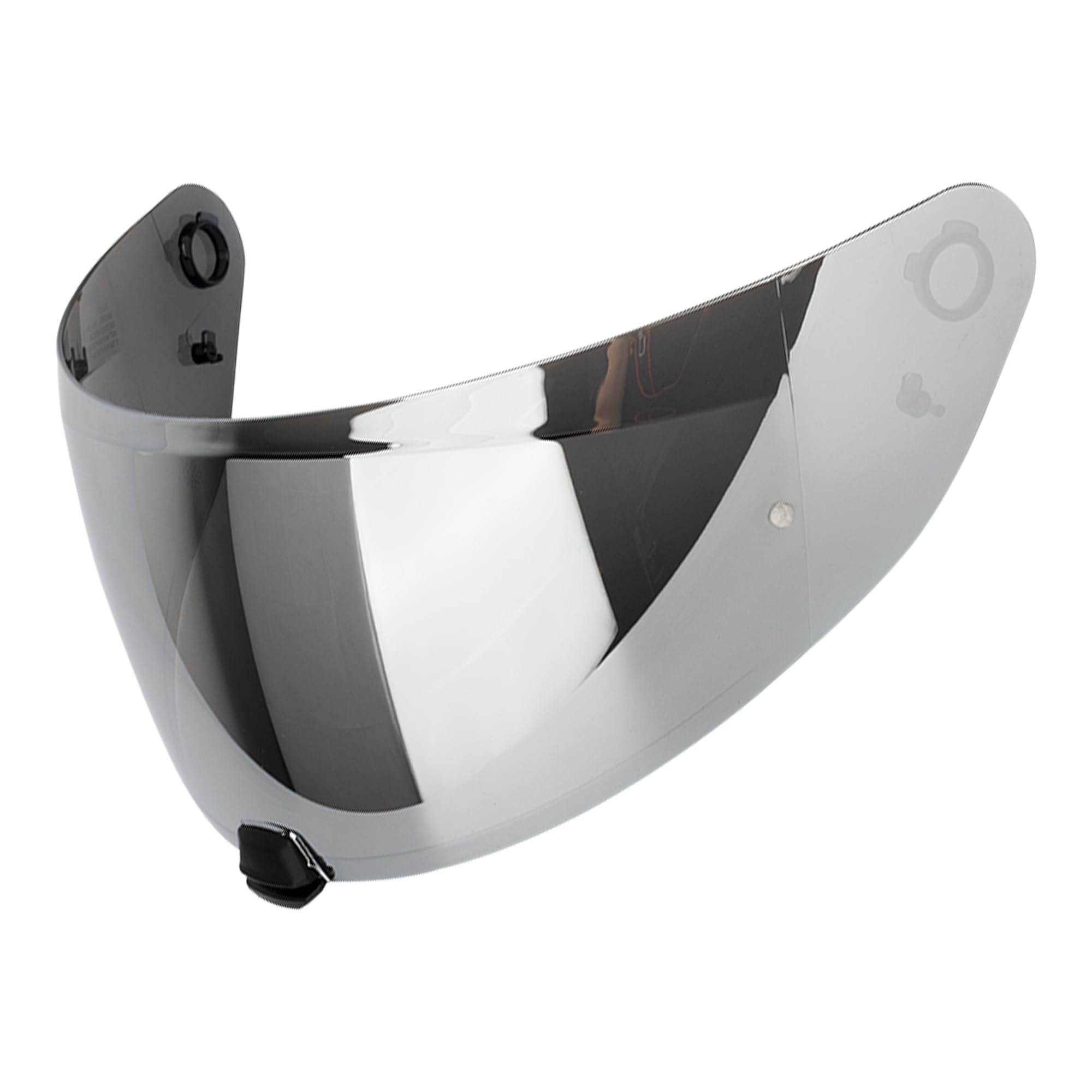 The Helmet Shop HJ-31 silver mirror visor front view on helmet reduces sun glare