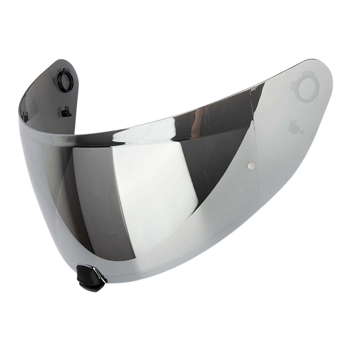 The Helmet Shop HJ-31 silver mirror visor front view on helmet reduces sun glare