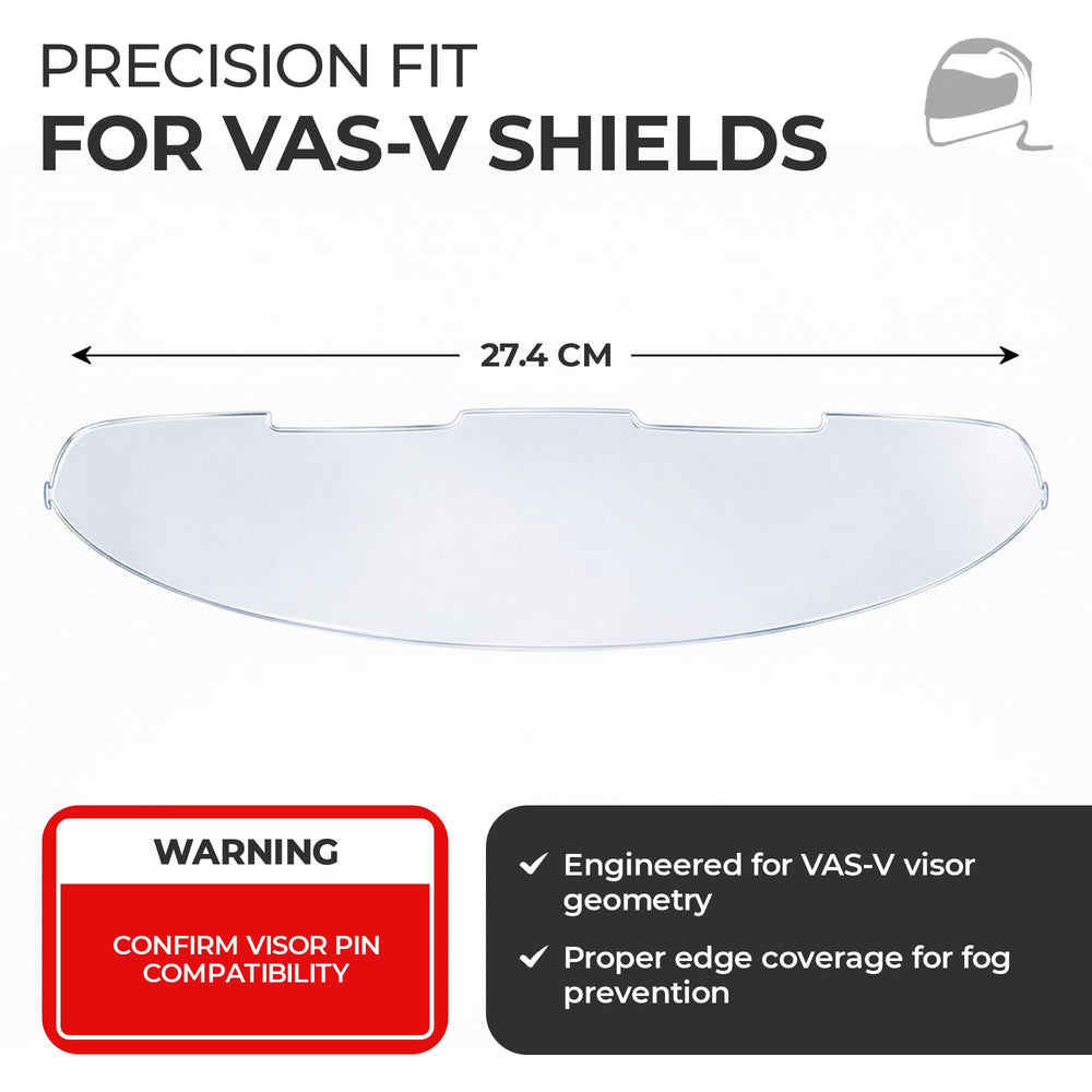 The Helmet Shop VAS-V optical-grade clarity preserves day and night visibility