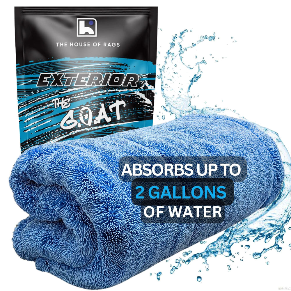 The Goat V2 towel holds up to two gallons of water for fast vehicle drying.