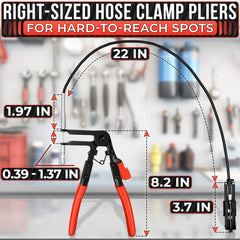 The Little Green Change radiator hose clamp pliers featuring ratchet lock for secure operation