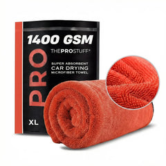 The Pro Stuff Car Drying Towel 1400 GSM shows high absorbency for fast drying.