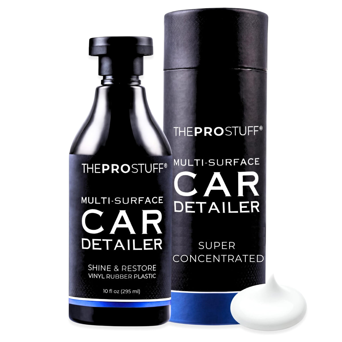 The Pro Stuff Car Plastic Restorer Black bottle pour for easy application.
