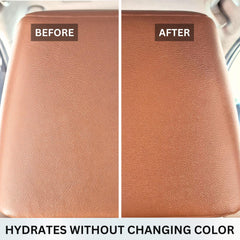 The Pro Stuff Ultimate Leather Conditioner no-residue finish on treated leather