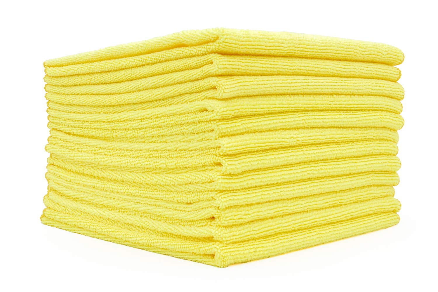 The Rag Company all-purpose microfiber towel in yellow 16x16 for streak-free results