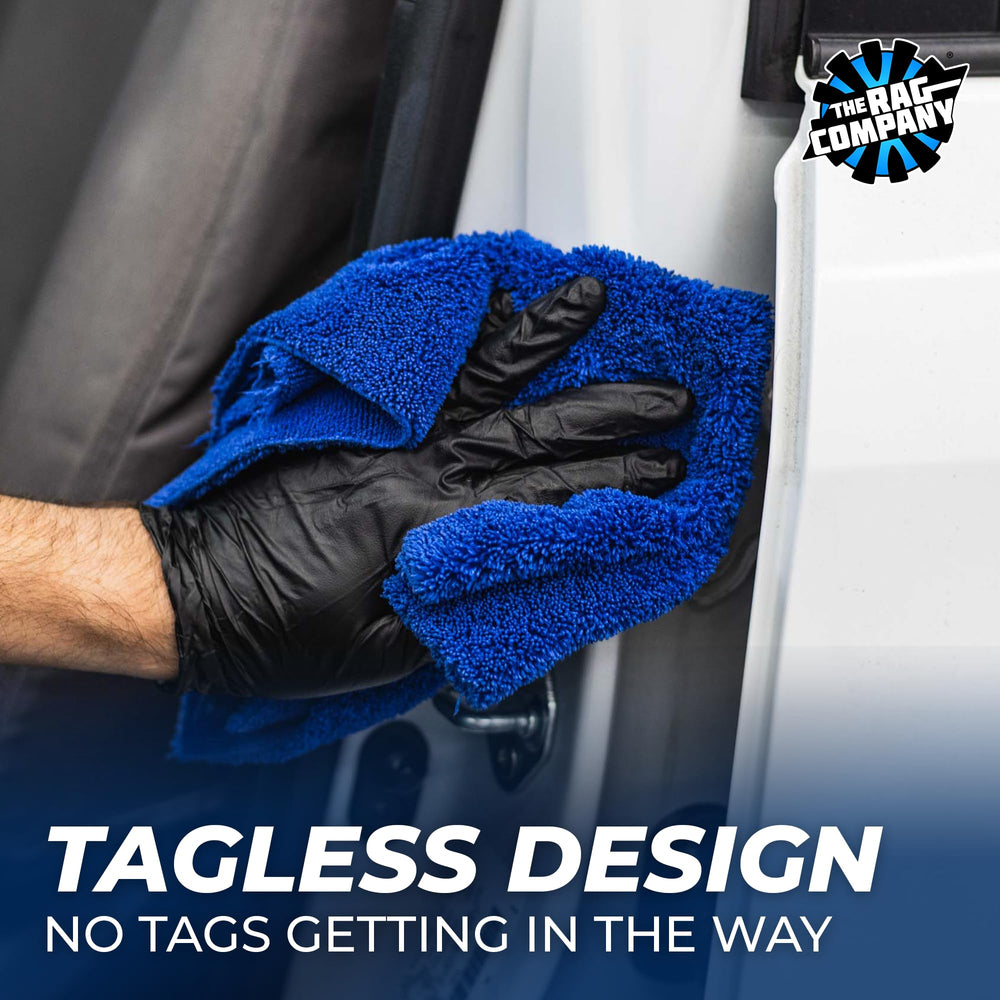 Blue microfiber detailing towel from The Rag Company resists fraying and lasts through many uses