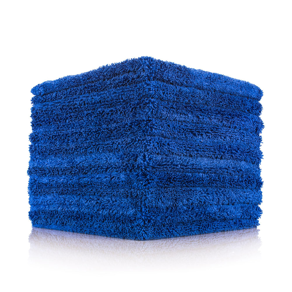 The Rag Company Creature Edgeless blue towel folded for a scratch-free finish