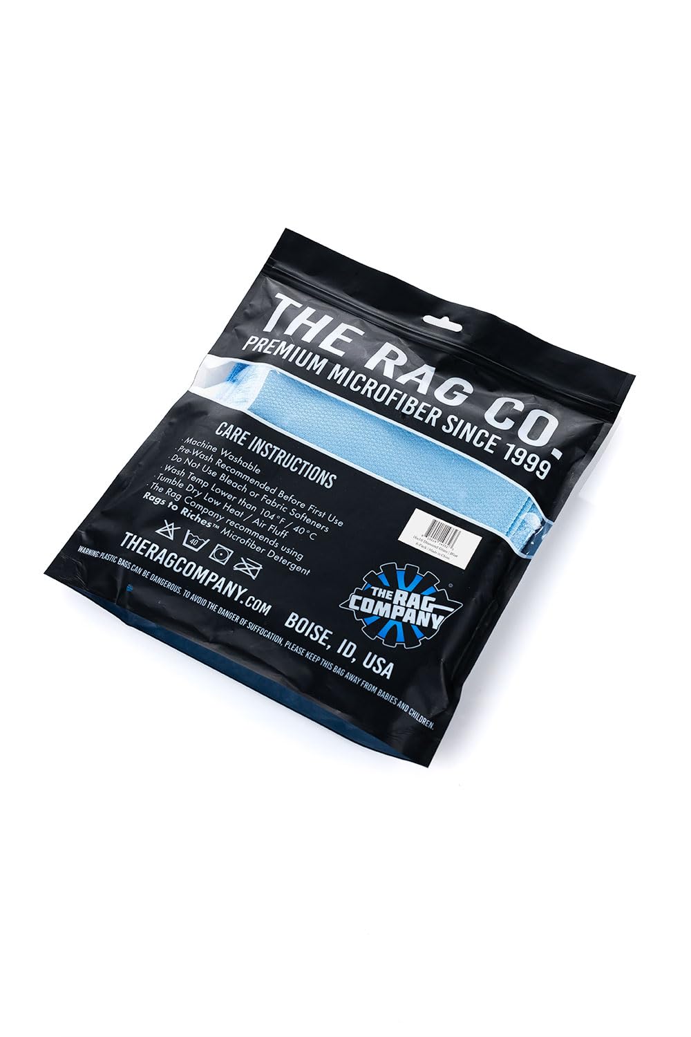 The Rag Company Diamond Weave glass towel leaves a spotless finish after drying.